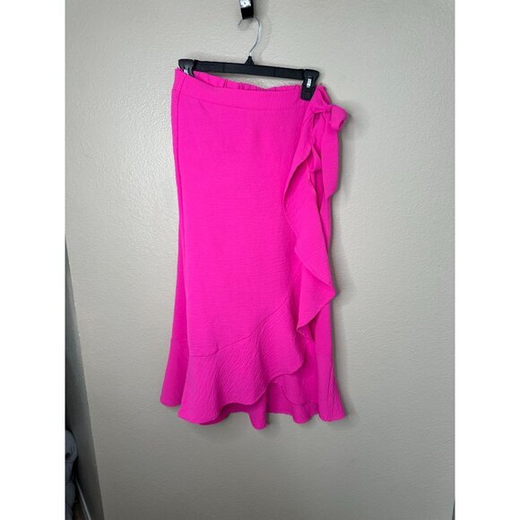 Vine‎ & Love Womens Pink Skirt Large Wrap around polyester elastic waist - Picture 1 of 7